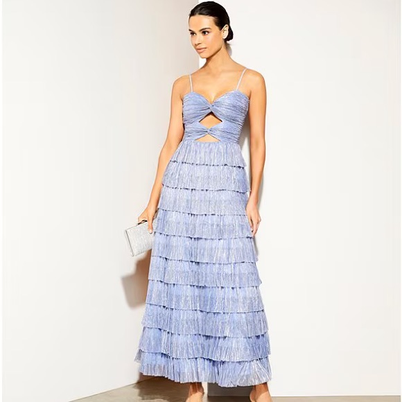 Elegant Chambray Tiered Dress